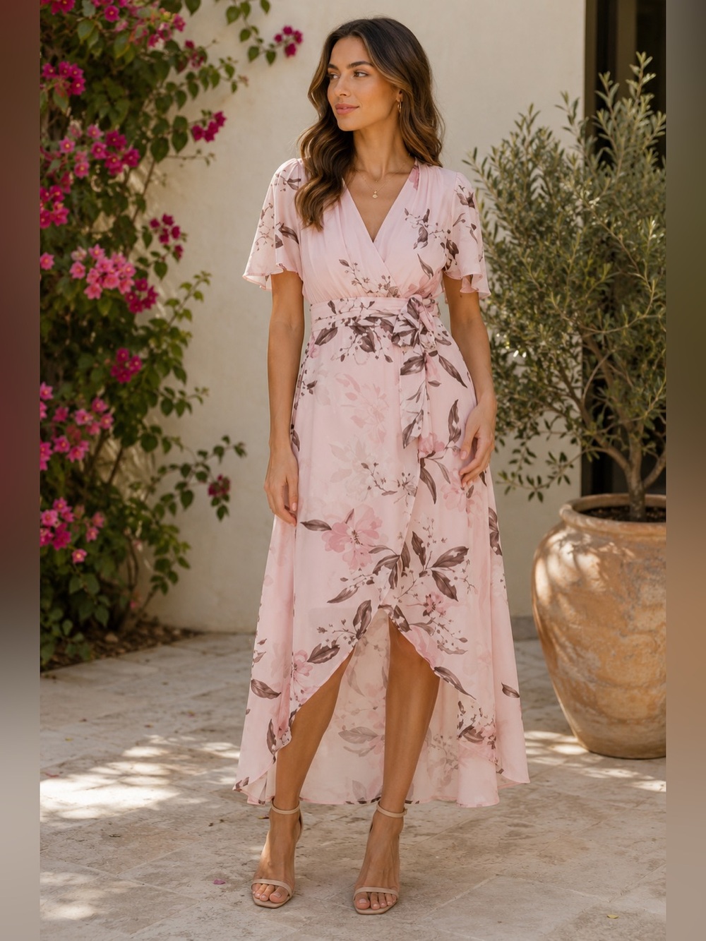 NWT‎ ELIZA J PINK FLORAL DRESS